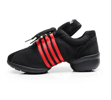 Dance Shoes Men Women Sneakers Dance Modern Hip-hop Salsa Dancing Shoes Black Canvas Genuine Leather Breathable Sports Man Sho