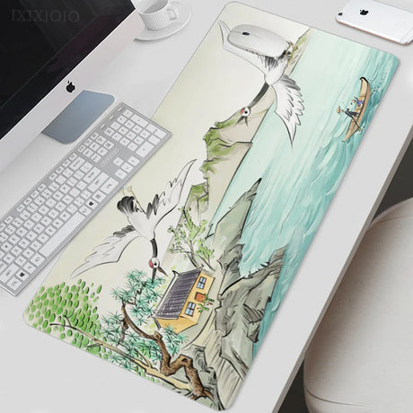 Mouse Pad Gaming Chinese Ancient Painting XL Mousepad XXL keyboard pad Natural Rubber Soft Non-Slip Office Accessories Mice Pad