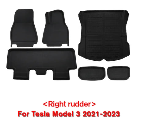 Fits Tesla Model 3 Model Y Floor Mat Luggage Mat Left Hand Drive 2017-2023 Left Right Rudder 4 Seasons Waterproof 3D Floor Liner