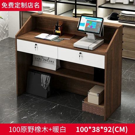 Modern Reception Desks Office Furniture Simple Bar Counter Commercial Clothing Store Cashier Desk Barber Shop Reception Desks