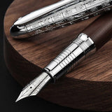 Hongdian 6016 Fountain Pen Beautiful Natural Wood Retro design EF F Nib writing ink pens Office Business school supplies & box