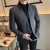 High Quality Fashion All Fashion Casual Solid Color Handsome Smart Casual  Four Seasons  Blazers  Polyester  Single Breasted