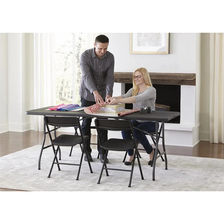 6 Foot Centerfold Folding Table, Black