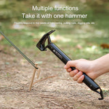 Camping Hammer Stainless Steel Ground Pegs Hammer Outdoor Camping Tent Nails Puller Stakes Remover Multifunctional Tool Hammer