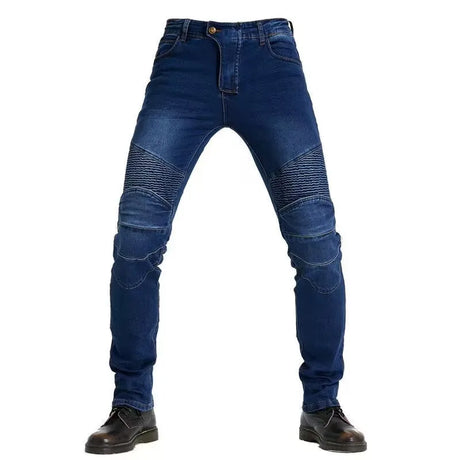 New zipper pants Motorcycle jeans Men's high elastic motorcycle riding rider pants Racing pants with protective gear