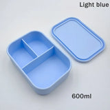 Silicone Bento Lunch Box For Kids  3-compartment Lunch Box Portable Picnic Lunch Box Leakproof Baby Food Container BPA Free