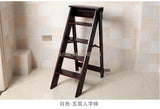 Solid Wood Household Multifunctional Folding Ladder Chair Indoor Climbing Ladder Dual-use Three-step Four-step Ladder Stool