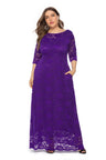 Plus Size Elegant Slight Stretch Bridesmaid Party Evening Maxi Long Dress With Pocket For Women