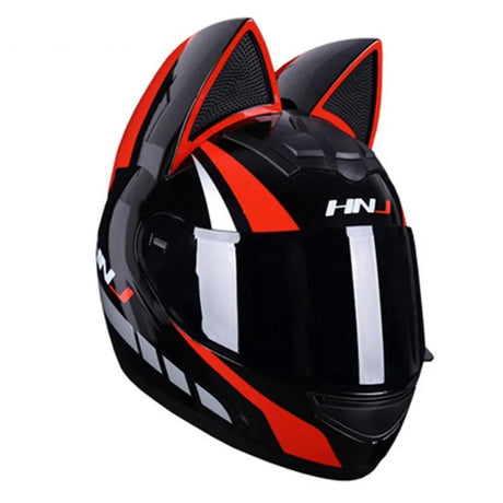 Motorcycle Full Face Helmet Cat Ear Helmet Women Moto Ear Helmets Personality Motorbike Helmet Motocross Capacete Casque