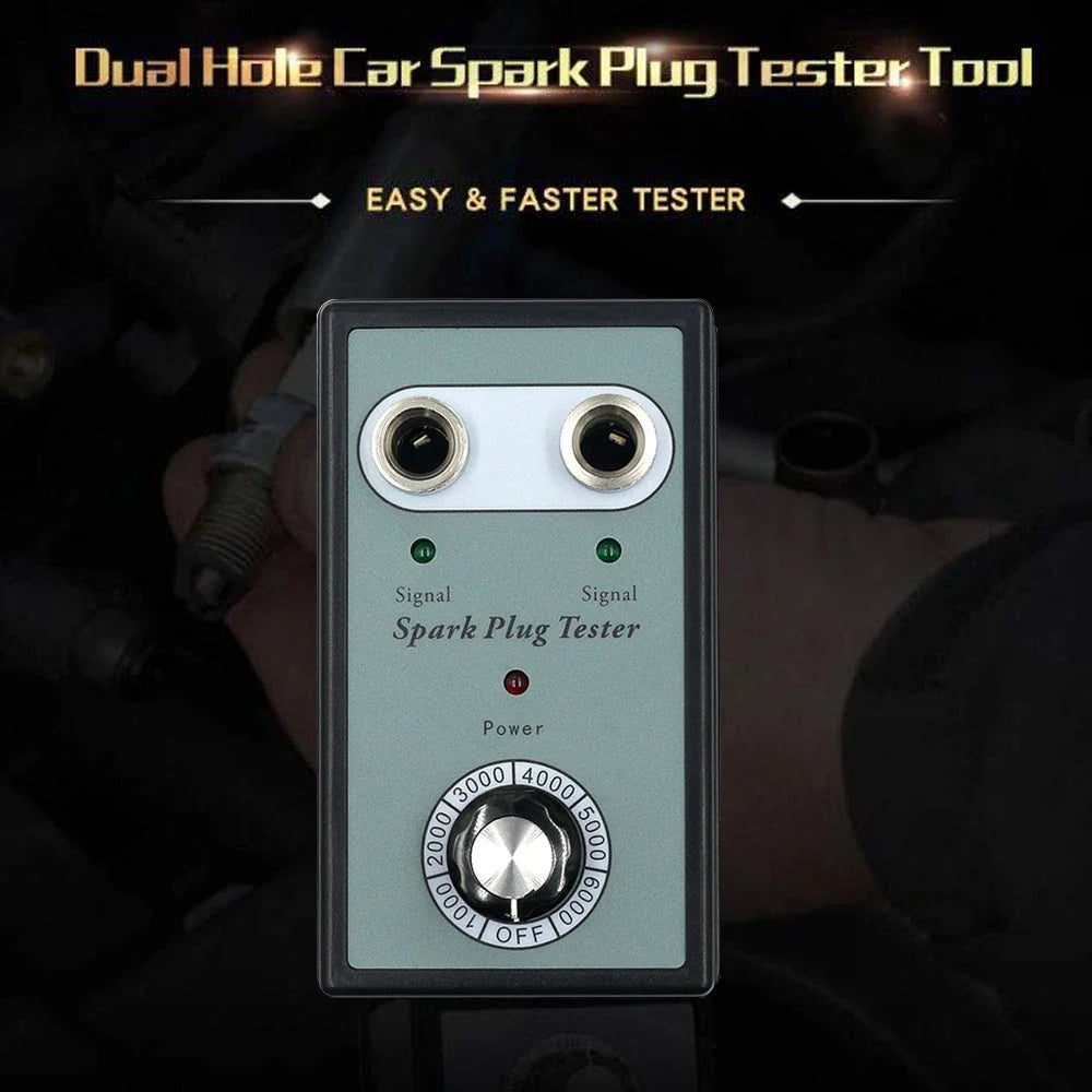 Dual Hole Spark Plug Tester Adjustable In-Line Ignition Plug Analyzer Spark Plug Test Pen Ignition Coil Checker Spark Tool