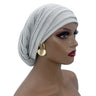 Glitter Pleated African Turban Cap Women's Head Wraps Nigeria Party Headpiece Female Wedding Auto Gele Headdress Beanie