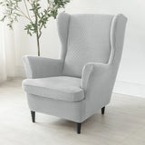 Polar Fleece Wing Chair Cover Stretch Wingback Sofa Covers Elastic Spandex Armchair Cover with Cushion Cover Furniture Protector