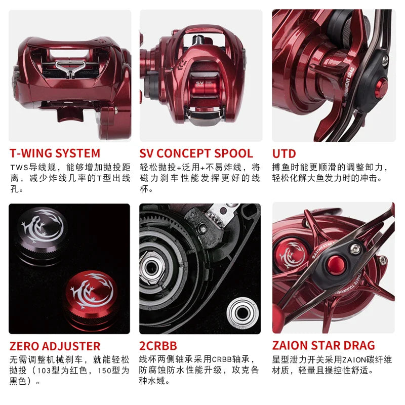 2022 NEW DAIWA  SALAMANDURA SV TW 70 Fishing Reels Baitcast Reel 185g 7+1BB Max Drag 4.5KG Drag Sound