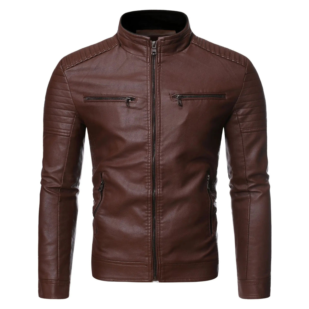 Spring Winter Casual Skin Jacket Coat Men Pu Leather Jacket Zipper Mens Stand Collar Biker Motorcycle Jackets Windbreaker 4XL