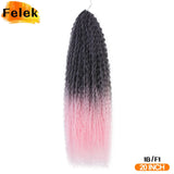 Brazilian Braids Synthetic Curl Hair Soft Braiding Extension 20-28 Inch Afro Crochet Hair Long Water Wave Ombre Color Hair Felek