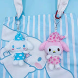 Kawaii Sanrio Plush Pajamas Keychain Hello Kitty Kuromi Cinnamoroll My Melody Cute Plush Toys Doll Car Key Bag Pendant Toys Gift