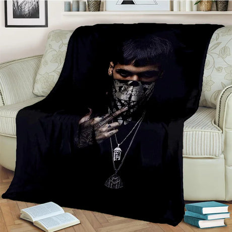 Free Anuel AA Rapper Hip Hop Singer Blanket,Soft Throw Blanket for Home Bedroom Bed Sofa Picnic Travel Office Cover Blanket Kids