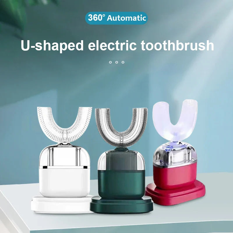 Automatic Ultrasonic Toothbrush U Shape Whitening Brush for Teeth Massage USB Charging Base Personal Care Appliances for Adult