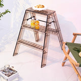 Nordic Light Luxury Ladder chair Folding High Stools Kitchen Transparent Acrylic Step Stools Ladder Non-slip Pedal 3 Step Ladder