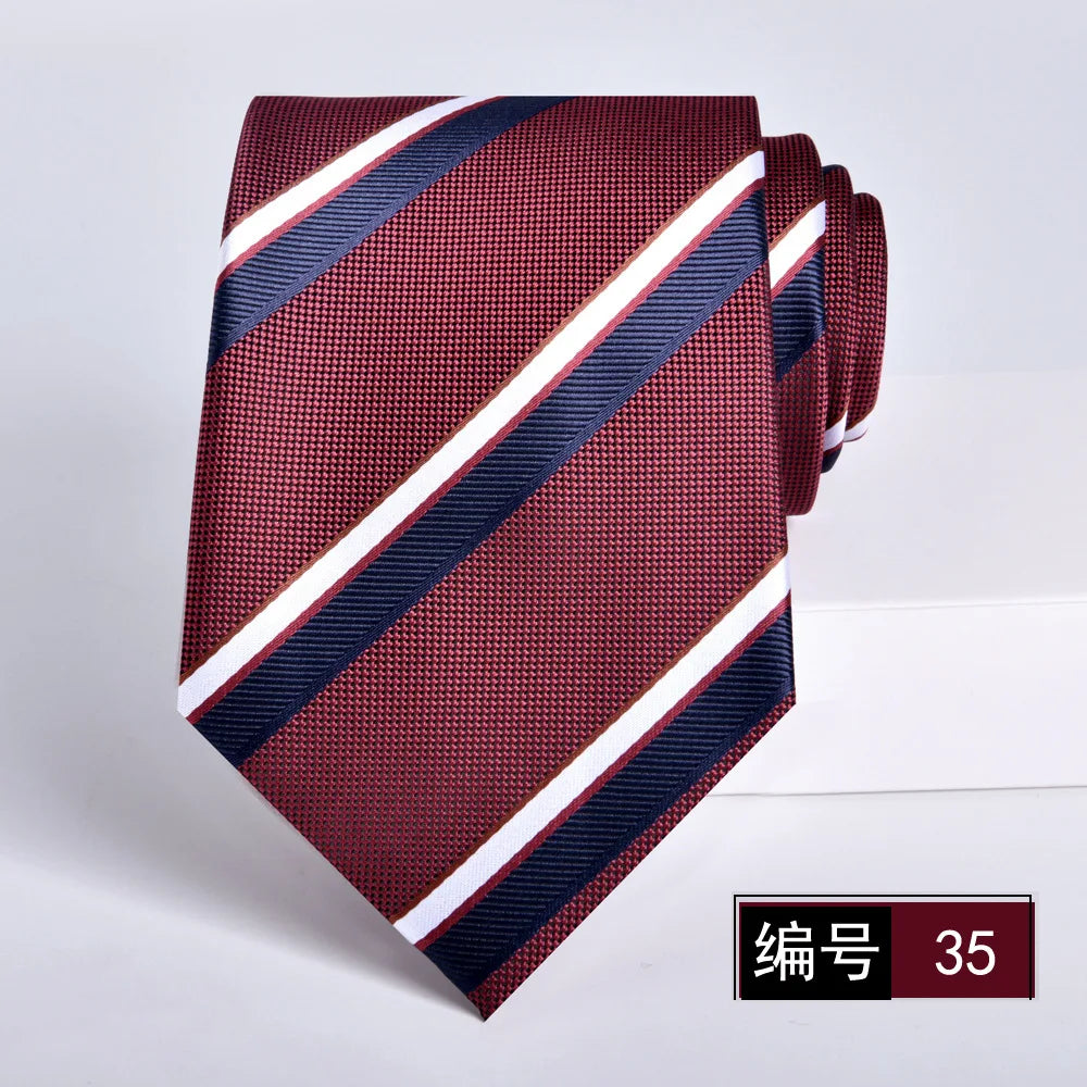 ties for men 2024 Luxury Wine Red Groom Wedding Accessories Dot Stripe gravata 8cm Necktie Kravaty Corbatas De Hombres