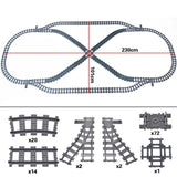 NEW City Trains Flexible Tracks Soft Straight Curved Rails Switch Building Block Creative Models Tailways Toys For Kids Gifts