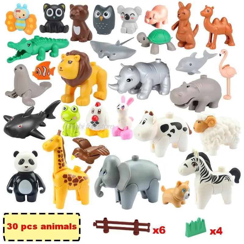 Bulk Big Particle Building Block Accessories Animal House DIY Assembled Bricks Children 3-6 Years Old Educational Toys And Gifts