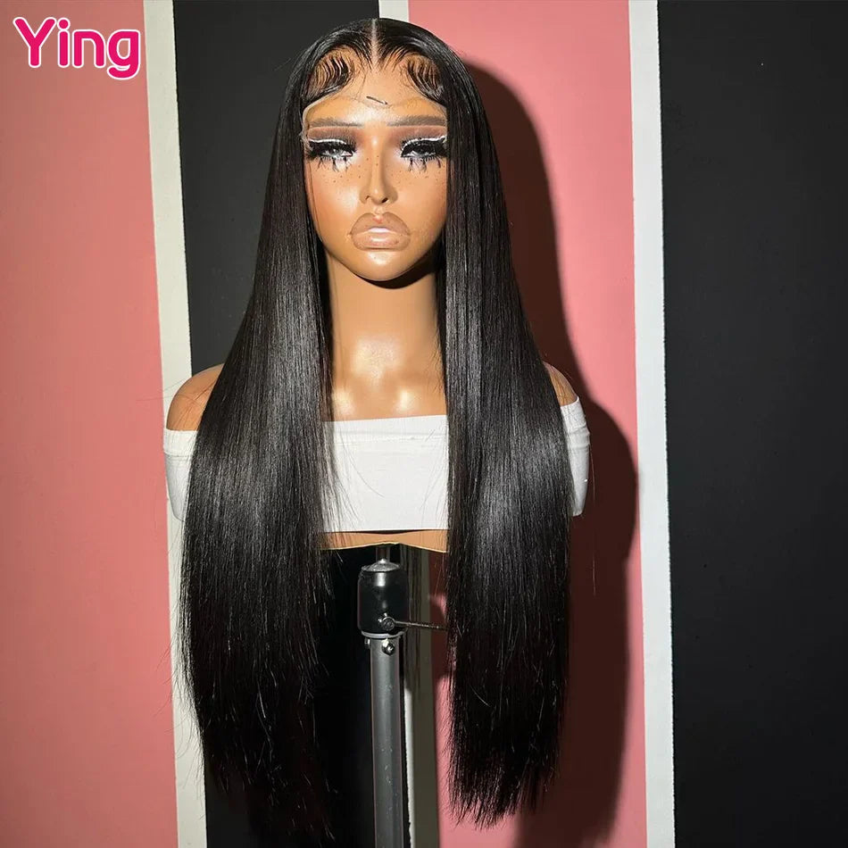 Ying Hair Dark Burgundy 13x4 Lace Front Wig Human Hair Bone Straight 13x6 Lace Front Wig PrePlucked 5x5 Transparent Lace Wig