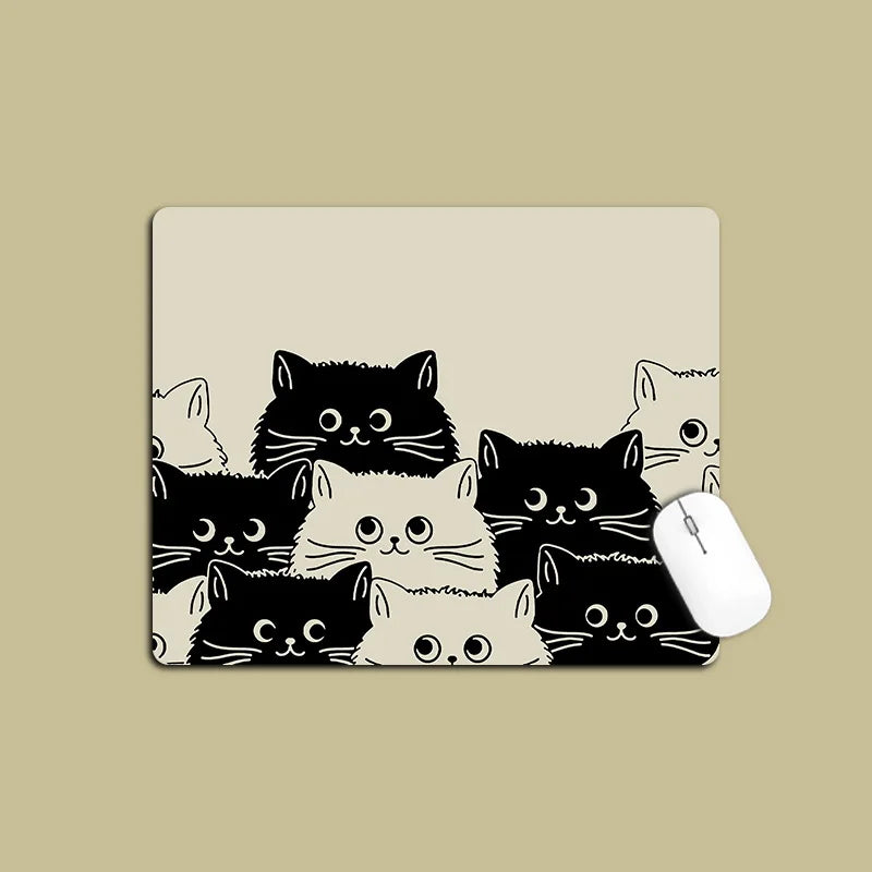 Mouse Mat Cat Mause Pad Cute Cartoon Gaming Pad Anti-slip Padding Office Accessories for Desk Simple Mousepad Small Table Pads