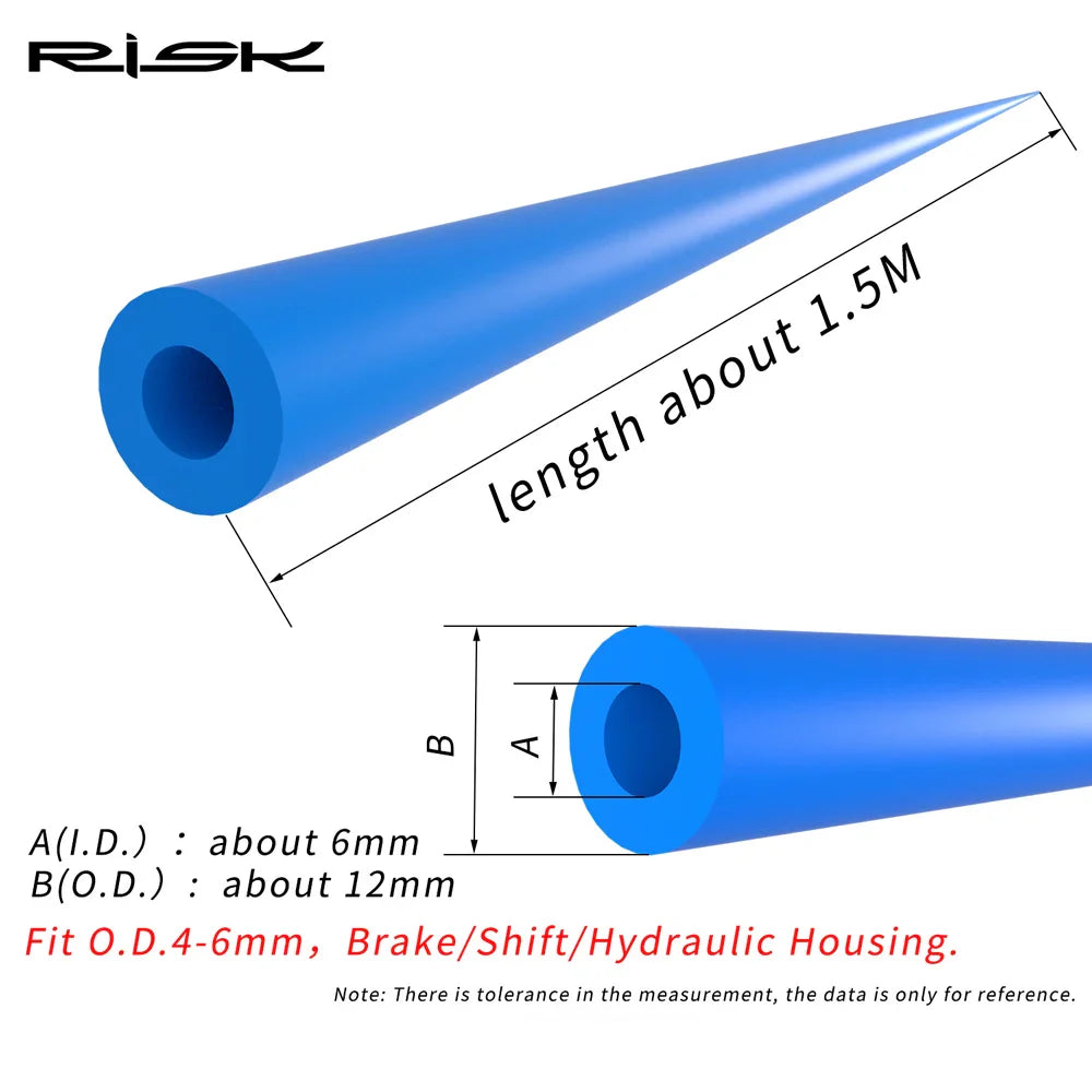 RISK 1.5m Bike Frame Internal Housing Damper 6mm Foam Sleeve Bicycle Cable Noise Prevention Sponge Shift/Brake/Hydraulic Tube