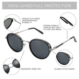 ZENOTTIC 2023 2024 Steampunk Sunglasses Rrtro Round Polarized Sun Glasses for Women Men Vintage UV400 Shades 430002