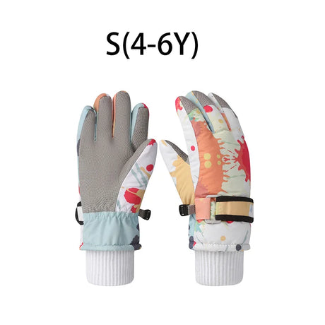 Fashion Children Ski Gloves Waterproof Kids Mittens for Girls Boys Accessories Antiskid Thicken Snow Sports Child Gloves 4-12Y