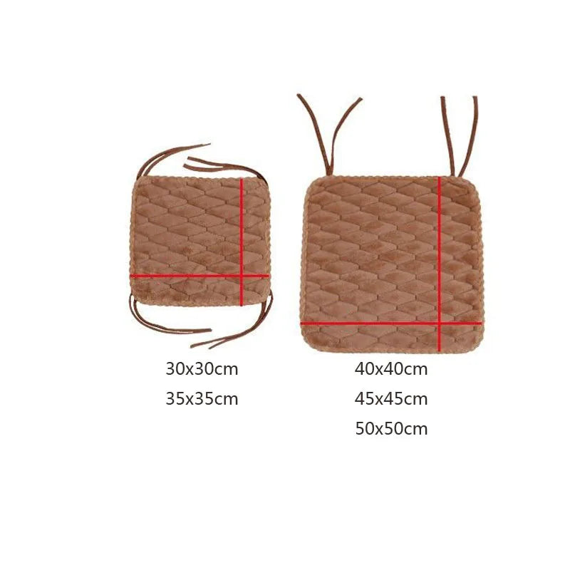 Kindergarten Children Stool Cushion Warm Student Chair Cushions With Bandage Sofa Car Seat Mat Thicken Office Seat Pad 25-50CM