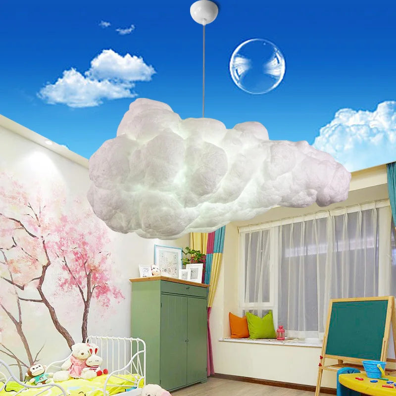 Cloud Chandelier Restaurant Lamps Modern White Floating Cloud Pendant Light Dining Room Hanging Lamp Kitchen Island Decor Light