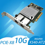 RJ-45 10G Dual-port Ethernet Card X540-T2 PCIE-X8 Network Expansion Adapter Dual-port Network Card Suitable For Multiple Systems