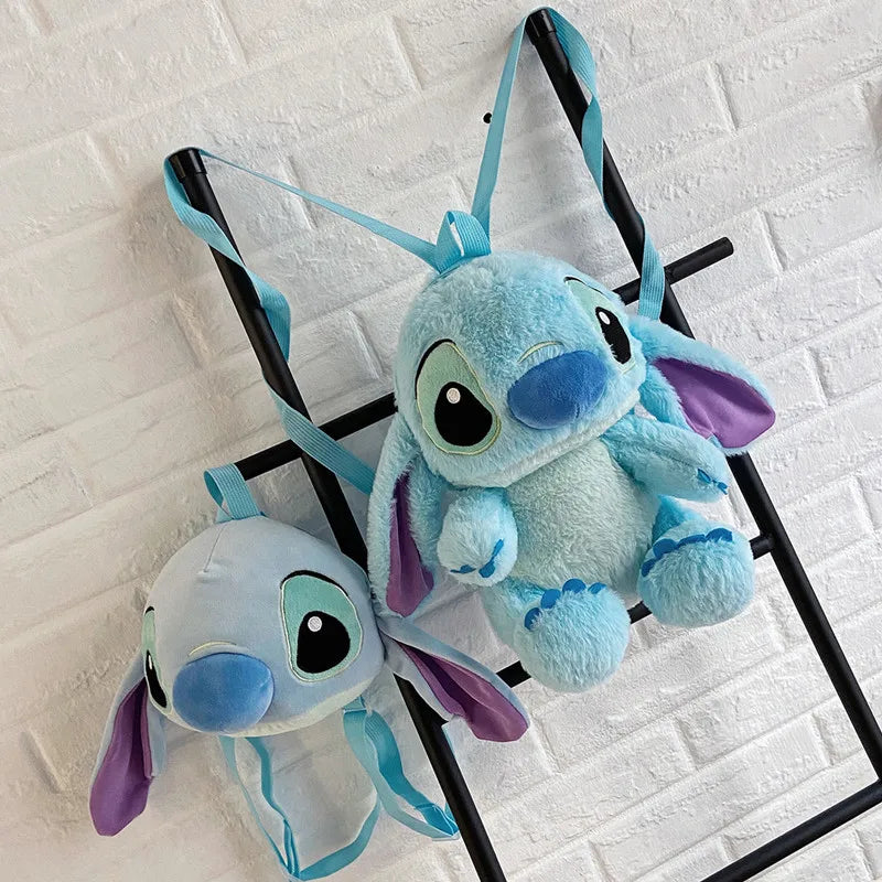 large Cartoon Blue Stitch Plush Backpack Cute Stitch Backpacks Stuffed Plush Dolls For Girls Bags Soft Christmas Gift