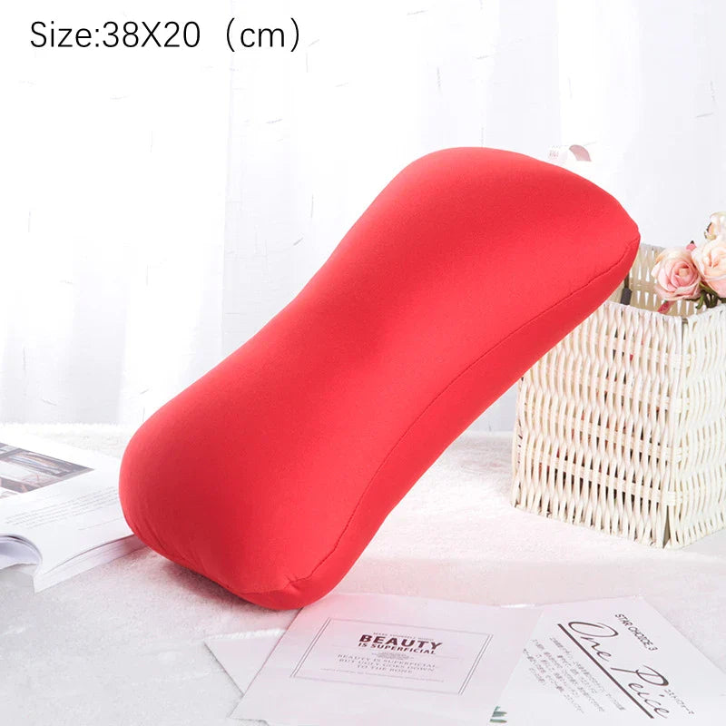 Bone Shape Roll Pillow Mini Cushion Microbead Back Sofa Cushion Throw Cozy Pillow Travel Home Office Sleep Neck Support Pillow