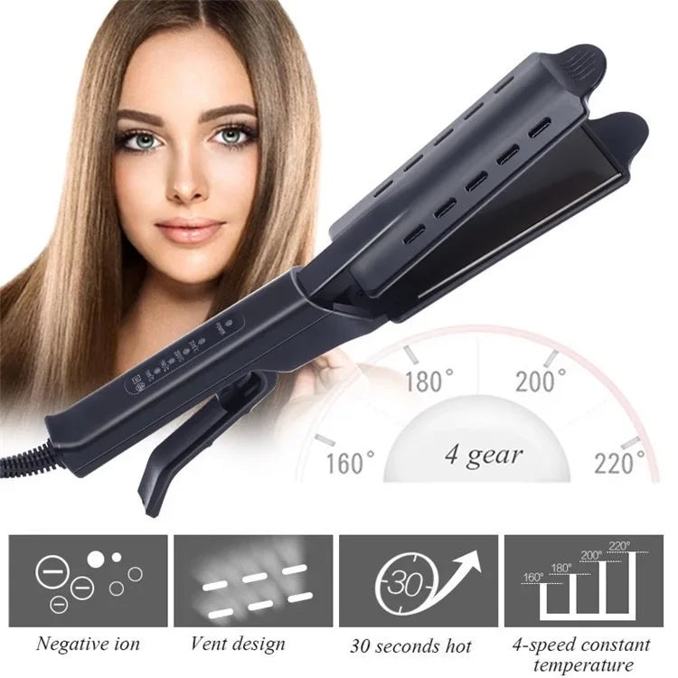 Four-gear Temperature Adjustment Ceramic  Hair Straightener  Widen Panel Professional Styling Tool  Hot Brush