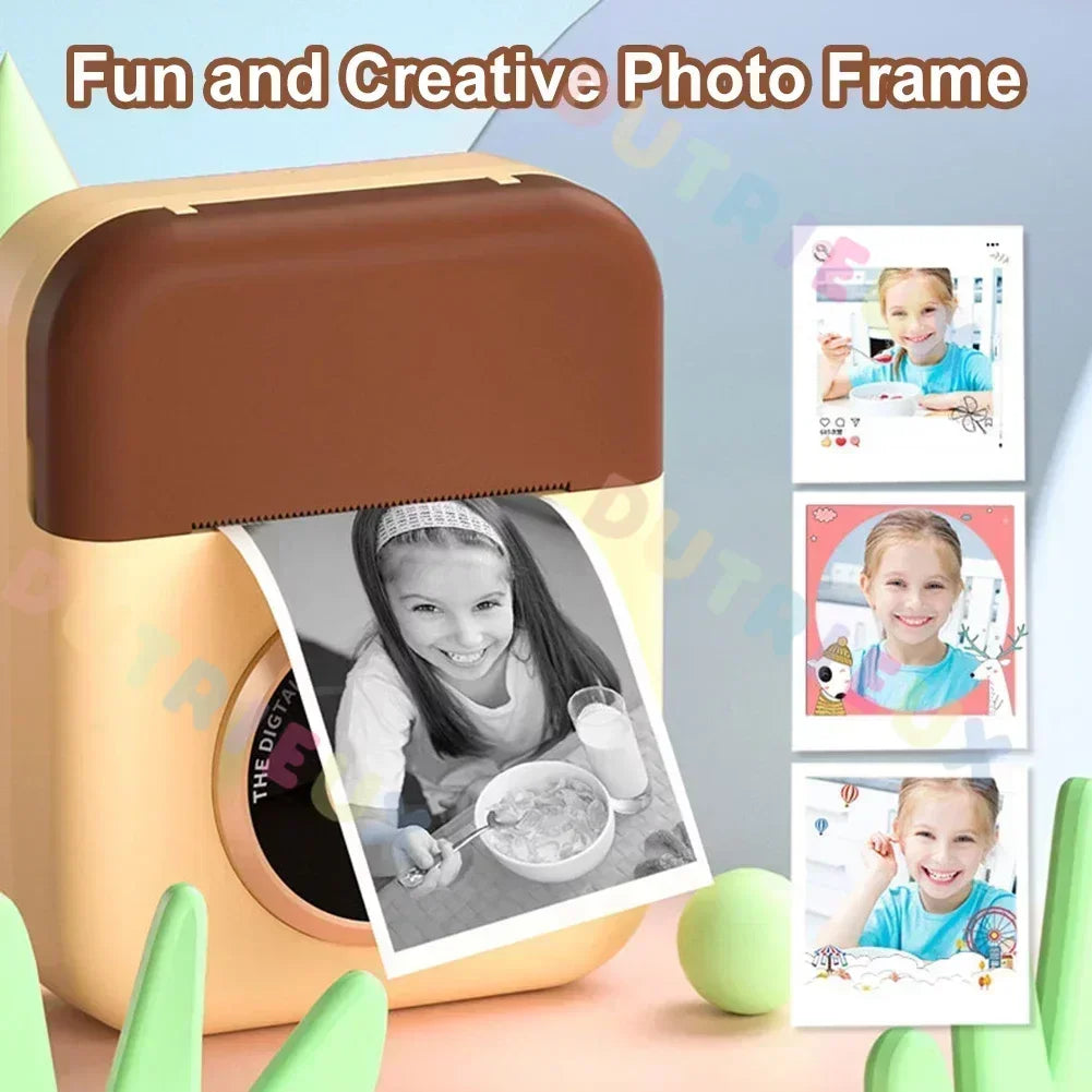 Children Camera CP08 Instant Print Dual Lens Kids Photo Printing Camera HD Video Recording with Thermal Paper Educational Toys