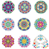 8Pcs DIY Diamonds Painting Coaster Animal Flower Non-slip Anime Art Mosaic Cup Cushion with Rack Rhinestones Paintings Decor