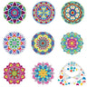 8Pcs DIY Diamonds Painting Coaster Animal Flower Non-slip Anime Art Mosaic Cup Cushion with Rack Rhinestones Paintings Decor