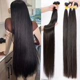 Straight Human Hair Bundles 100% Human Hair Bundles Natural Black Cheap Human Hair Bundles Extension 32 Inch Wholesale Bundles