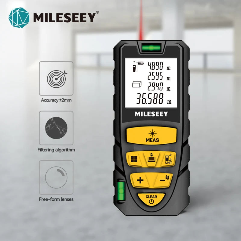 MILESEEY Laser Distance Meter S2 40M 60M 80M 100M 120M Laser Rangefinder,Trenas a Laser with Multi Measurement Function