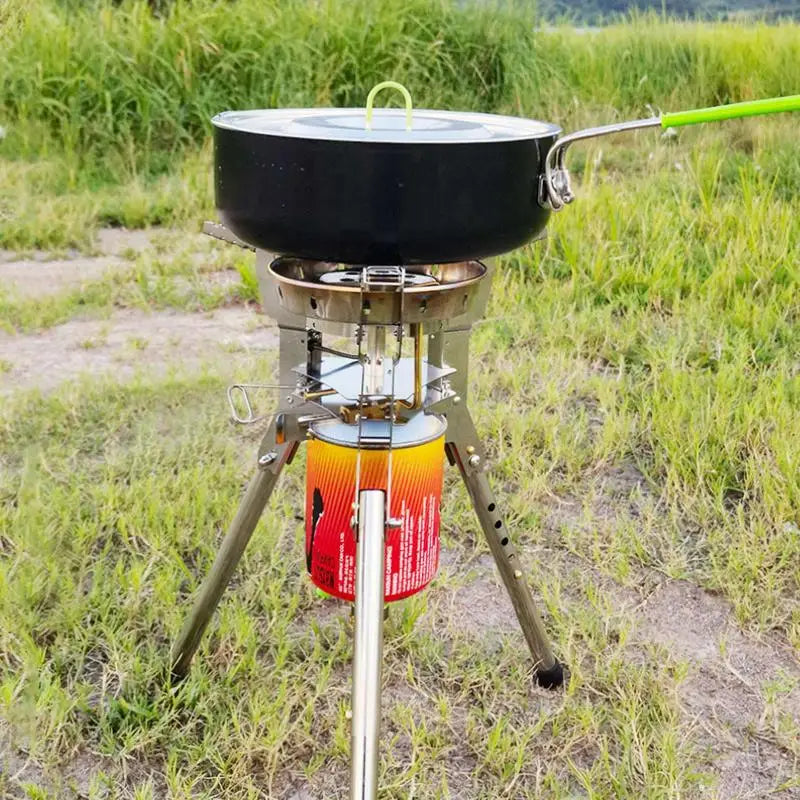 BRS-69 Camping Stove Burner Portable Foldable Dual Head Burner Stove Windproof Backpacking ButaneGas Stove Outdoor Cooking Tool