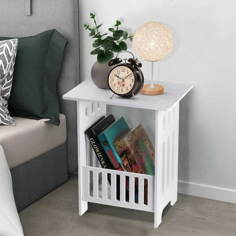 European Style Bedside Modern Minimalist Mini Storage Rack Living Room Small Square Table  Magazine Table Small Coffee Table