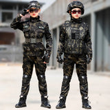 Tactical Military Uniform for Children's Day Camouflag Disguise Adult Halloween Costume for Kid Girl Scout Boy Soldier Army Suit