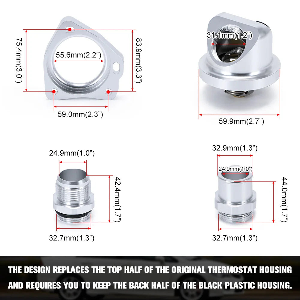 PQY - Universal K20 & K24 Car Engine Cooling Components Swivel Neck Thermostat Housings PQY-CTT01