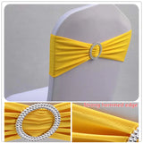 10pcs 50pcs Stretch Spandex Chair Sash Band With Round Buckle Elastic Wedding Chair Bow Tie For Hotel Party Decoration