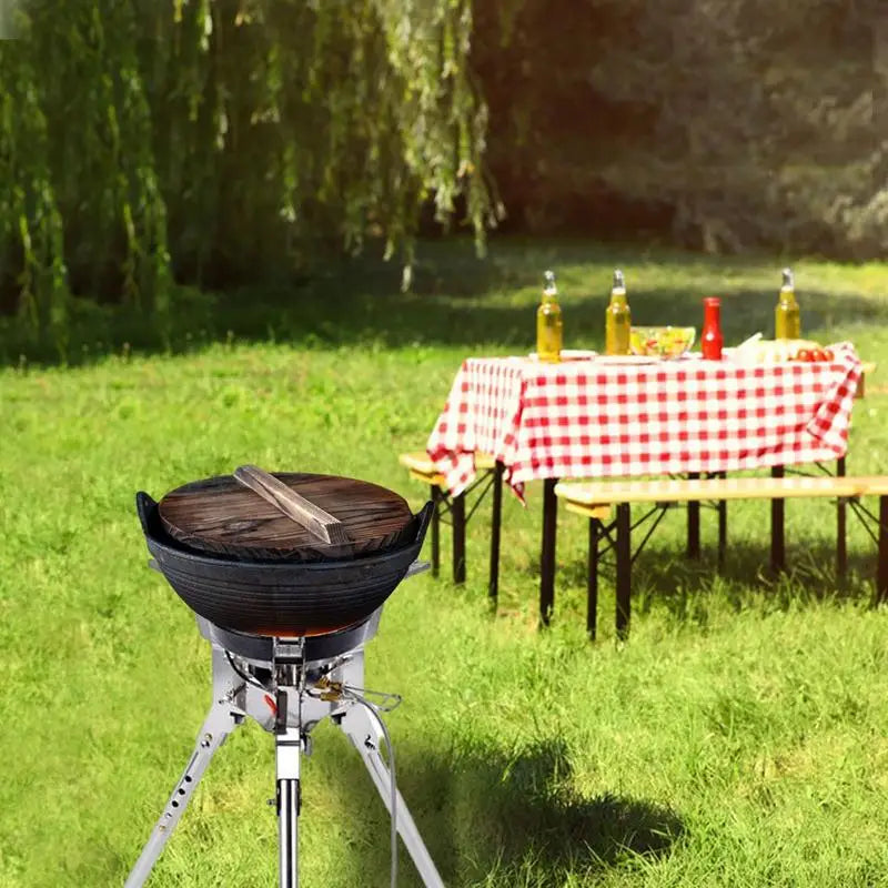BRS-69 Camping Stove Burner Portable Foldable Dual Head Burner Stove Windproof Backpacking ButaneGas Stove Outdoor Cooking Tool