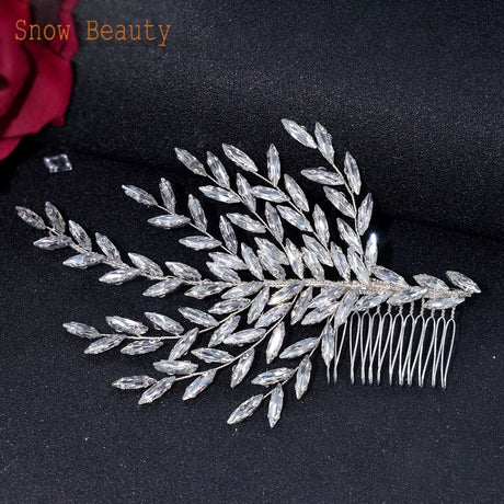 A409 Luxury Wedding Comb Rhinestone Headwear Bride Hair Jewelry Vintage Bridesmaid Hair Clips Bridal Tiara Women Headpieces