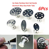 6Pcs Car Body Paintless Dent Hail Buckle Aluminum Alloy Glue Puller Tabs Remover Automobile Repair Set Paint Dent Repair Tools